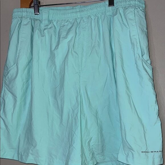 Columbia Light Green/Blue PFG Sports Shorts - Picture 6 of 10